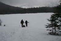 walking to Lonesome Lake